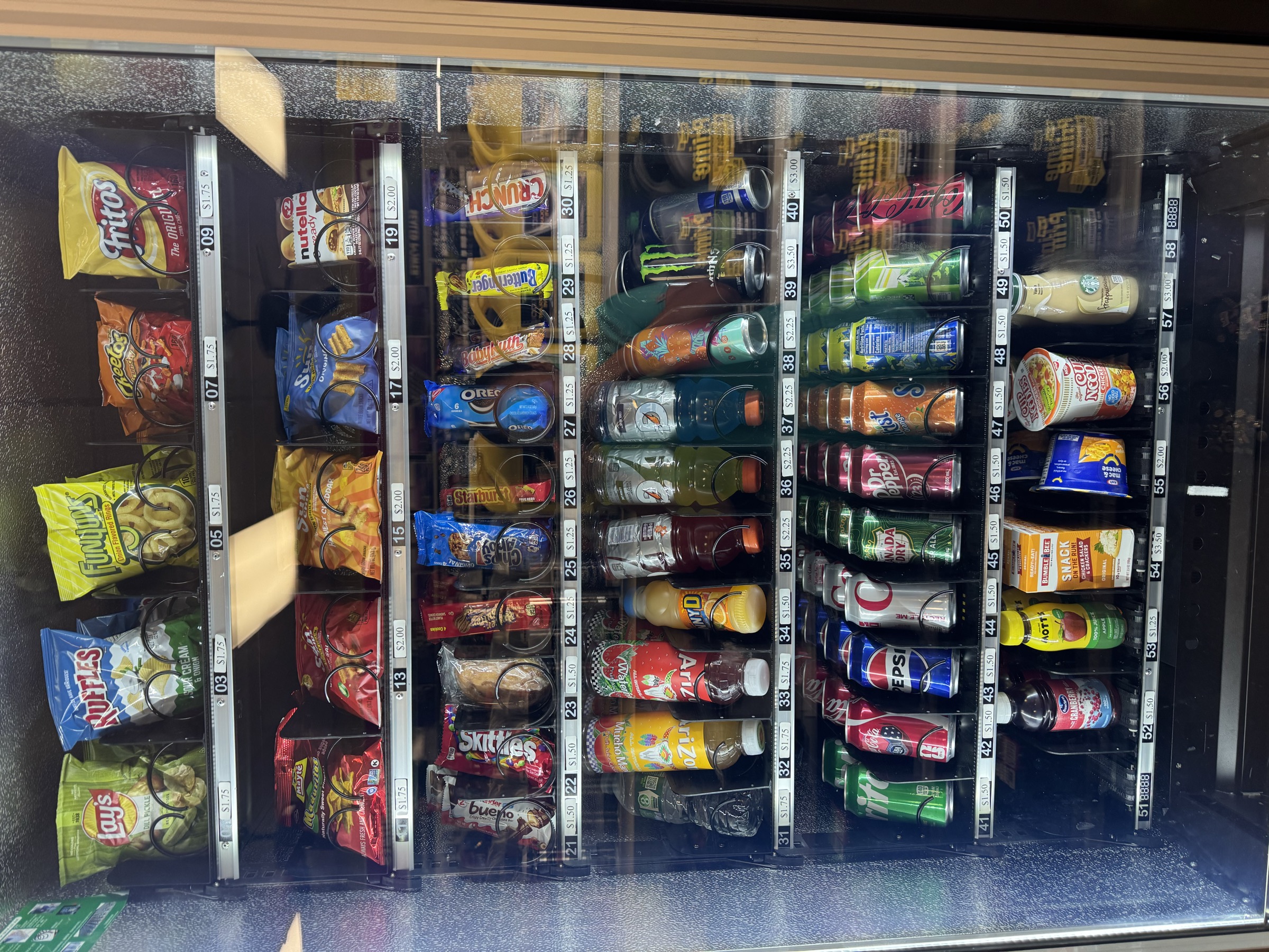 A CR Solutions combo vending machine, fully stocked